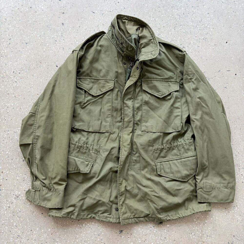Vintage 50s M-65 OG-107 Army Military Green Field Jacket